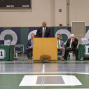 Marc Hayes presenting the Principal's R.A.R.E. Award.