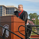 Dan Roy gives the commencement speech. 