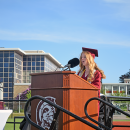 Caroline Hopkins gives the Salutatorian speech.