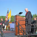 President of Bishop Stang James Benson speaks. 