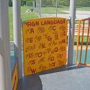 The ASL guide inside the play set. 