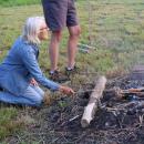 Joney Smith, who is also on the board for the DNRT, enjoys the fire. 