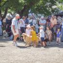A number of kids stepped forward to pet Maverick.