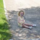 Charlotte, 2.5, plays in the sand. 