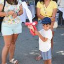 Aiden, 4, with a balloon sword. 