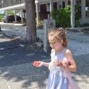 Eleanor Zieglar, 7, eats some watermelon. 