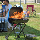 A BBQ grill ready to grill. 