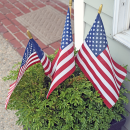 The town of Dartmouth was covered in flags. 