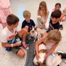 The kids meet a puppy. Source: Humane Society and Shelter Southcoast Facebook