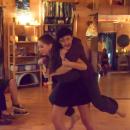 Alex Grant clutching onto Sophia Davis. 
