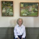 Pamela Hoss poses with a couple of her pieces. Photos by Kat Sheridan