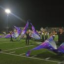The color guard and marching guard at halftime. 