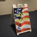 The sign to vote at Town Hall. 