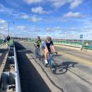 Cyclists passing through Dartmouth were on the 100-mile route. 