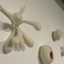 Some of the art that guests can touch to experience what felted wool feels like.