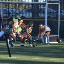 A Dartmouth and Barnstable player battle for the ball. 