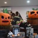 Scarecrows set up inside Strawberry Moon. 