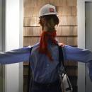 An architect scarecrow.  