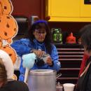 Rebecca Amaral serves some sundaes. 