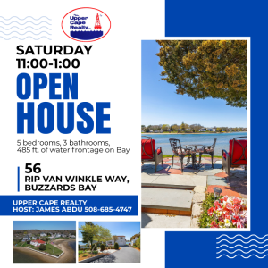 Open House October 4, 2025 from 11am-1pm at 56 Rip Van Winkle Way, Bourne, MA