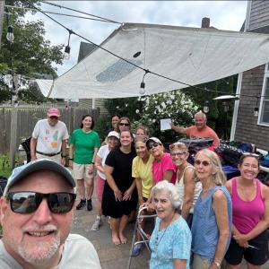 Neighborhood residents who packed backpacks for kids. Source: Maureen Benton