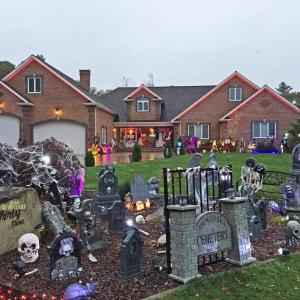 A yard decorated for Halloween. File photo