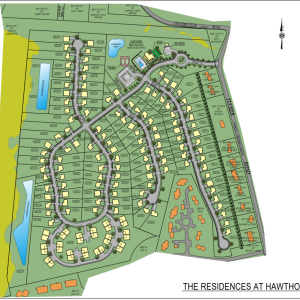 The proposed layout of the project, which depicts three potential locations for basins. Source: Farland Corp ss