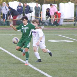 Elias Fernandes gets ready to kick the ball. 