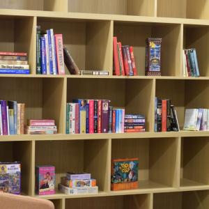 The library at Fallon Health Summit ElderCare PACE Center. 