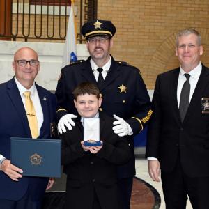 Captain Sam Raposa with his Supervisor of the Year award. Source: Bristol County Sheriff's Department