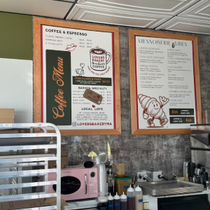 The board with all the menu options.