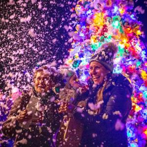 People celebrate Christmas at a previous buoy tree lighting ceremony. File photo