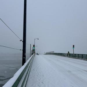 Padanaram Bridge covered in snow. Photo by Mari Huglin