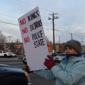 A poster against kings, dictators and police states.
