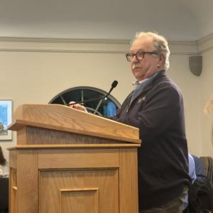 Paul Cusson at the Thursday, Dec. 4 Zoning Board of Appeals meeting. Photo by Kat Sheridan