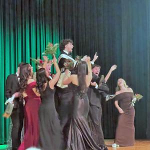 The cast lifts Gabriel Fernandes up after he wins Dartmouth's Finest.