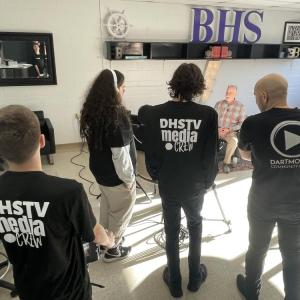 Students film an interview. Source: Robert Perrotti