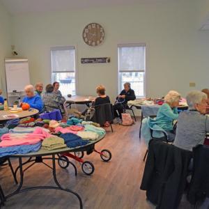 The crochet and sewing clubs get together to socialize and do good. Photos by Kat Sheridan