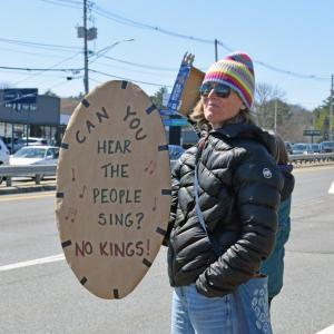 A sign referencing the play Les Mis. 