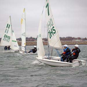 Sam Sperry and Lucas Prout prepare to race. 