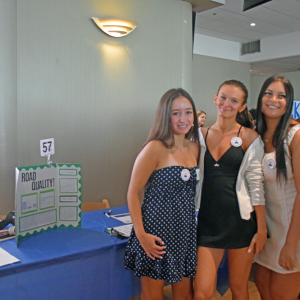 Alexa Oliver, Ava Nicholson and Courtney Ayano researched road conditions. 