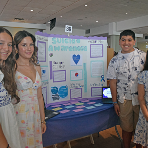 Avery Imbeau, Giuliana Gioni, Hudson Iglsomar and Adriana Dionisio researched teenage suicide. 