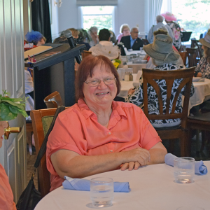 Mary Askeland enjoys the luncheon. 