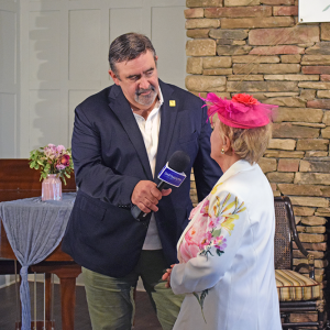 Carl Alsh interviews Maria Connor during the event. 