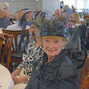 Joyce O'Connell in her winning hat. 