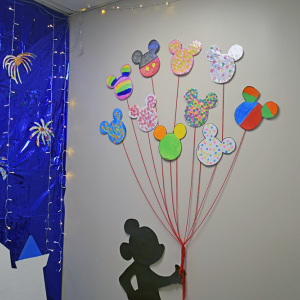 Student art in the Disney section. 