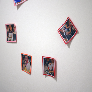 Photos of students making their art projects. 