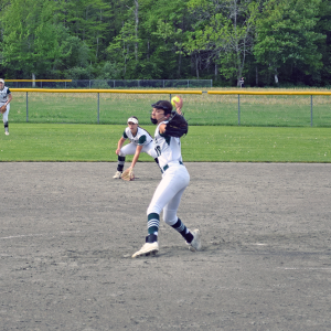 The pitcher throws a ball. 