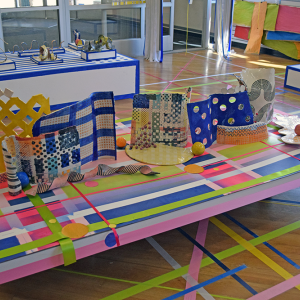 The floor surrounding a piece by Alison Bergman. 