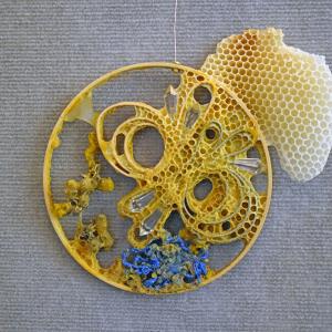 Many pieces have flowers, which bees are attracted to. 